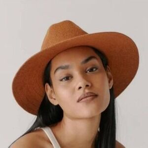 Urban Outfitters Womens Floppy Hat Brim Fedora Sun‎ Hat with Band Honey Brown